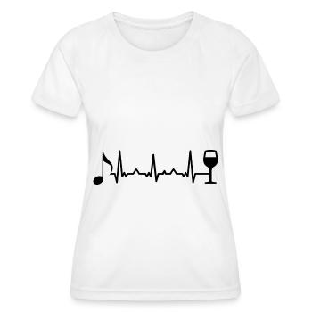 Vin et musique Heartbeat - - T-shirt sport Femme - blanc - Devant - AI Model Female 172 dark (172cm)