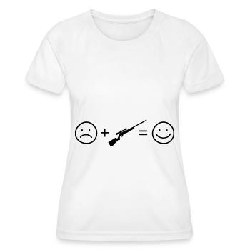 Smile Face et chasse - - T-shirt sport Femme - blanc - Devant - AI Model Female 172 dark (172cm)