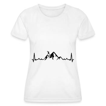 Heartbeat Mountain et Tennis - (2) - T-shirt sport Femme - blanc - Devant - AI Model Female 172 dark (172cm)