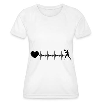 Cœur battant du cœur et tennis - (2) - T-shirt sport Femme - blanc - Devant - AI Model Female 172 dark (172cm)
