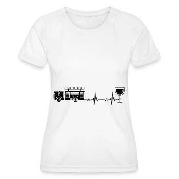 Herzschlagwein- und Feuerwehr-Brigader - (2) - Women's Functional T-Shirt - white - Front - AI Model Female 172 dark (172cm)
