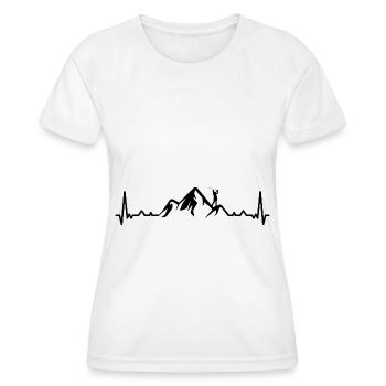 Heartbeat-Berg und Golf - - Frauen Funktions-T-Shirt - Weiß - Vorne - AI Model Female 172 dark (172cm)