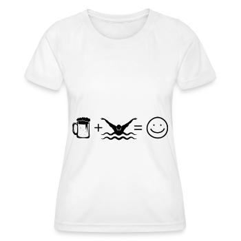 Bier Smile Face und Schwimmen - - Frauen Funktions-T-Shirt - Weiß - Vorne - AI Model Female 172 dark (172cm)