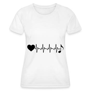 Heartbeat Heart and Music - - Women's Functional T-Shirt - white - Front - AI Model Female 172 dark (172cm)