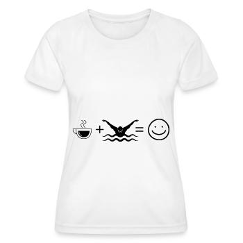 Kaffee Smile Face und Schwimmen - - Frauen Funktions-T-Shirt - Weiß - Vorne - AI Model Female 172 dark (172cm)