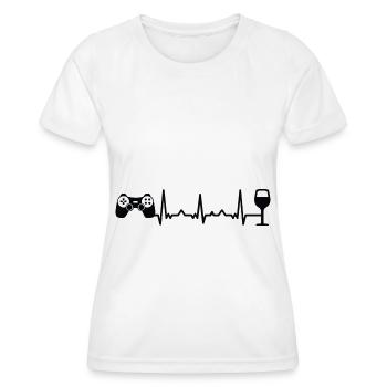 Wine Heartbeat Game - GA - Women's Functional T-Shirt - white - Front - AI Model Female 172 dark (172cm)