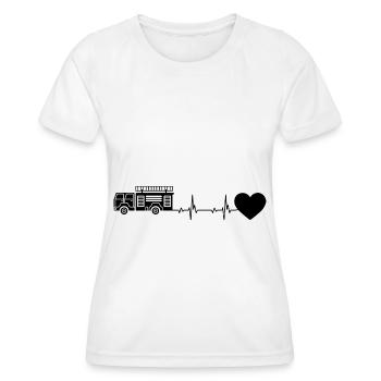 Heartbeat Heart and Fire Brigade Brigader - (2) - Women's Functional T-Shirt - white - Front - AI Model Female 172 dark (172cm)