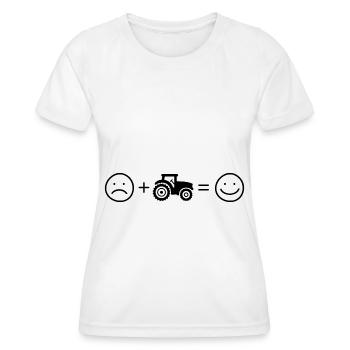 Smile Face et tracteur - - T-shirt sport Femme - blanc - Devant - AI Model Female 172 dark (172cm)