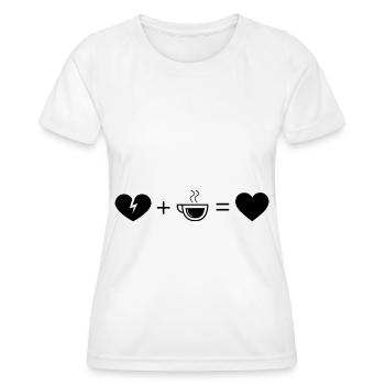 Gebrochenes Herz Herz und Kaffee - - Frauen Funktions-T-Shirt - Weiß - Vorne - AI Model Female 172 dark (172cm)