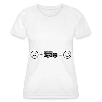 Smile Face et pompier - (2) - T-shirt sport Femme - blanc - Devant - AI Model Female 172 dark (172cm)
