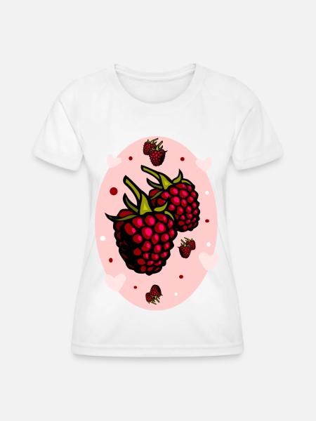 Himbeeren - Frauen Funktions-T-Shirt - Weiß