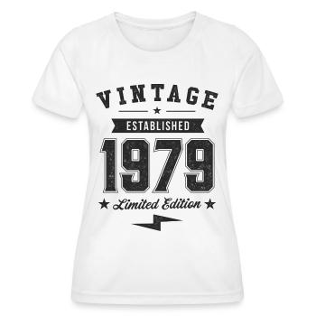 Jahrgang 1979 - Frauen Funktions-T-Shirt - Weiß - Vorne - AI Model Female 172 dark (172cm)