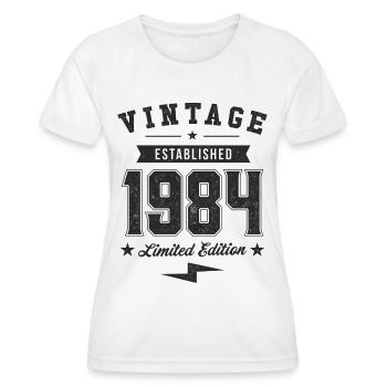 Millésime 1984 - T-shirt sport Femme - blanc - Devant - AI Model Female 172 dark (172cm)