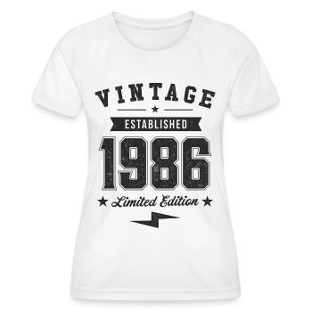 Millésime 1986 - T-shirt sport Femme - blanc - Devant - AI Model Female 172 dark (172cm)