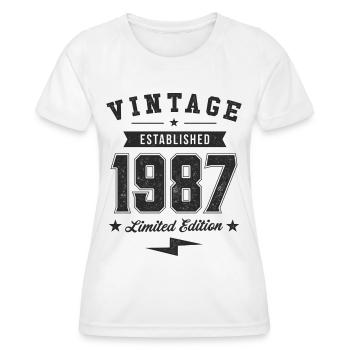 Millésime 1987 - T-shirt sport Femme - blanc - Devant - AI Model Female 172 dark (172cm)