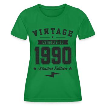 Vintage 1990 - Women's Functional T-Shirt - kelly green - Front - AI Model Female 172 dark (172cm)