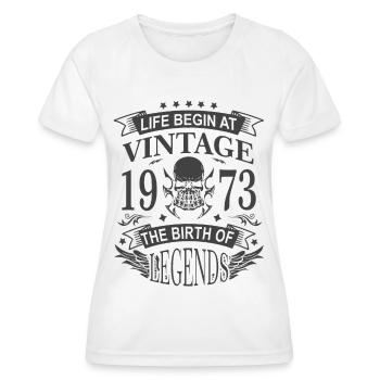 50th birthday legend proven since 1973 born - Women's Functional T-Shirt - white - Front - AI Model Female 172 dark (172cm)