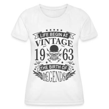 60th Birthday Legend Proven Born Since 1963 - Women's Functional T-Shirt - white - Front - AI Model Female 172 dark (172cm)