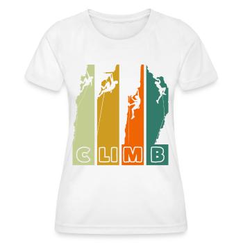 Climb Mountaineering Climbing Retro - Women's Functional T-Shirt - white - Front - AI Model Female 172 dark (172cm)