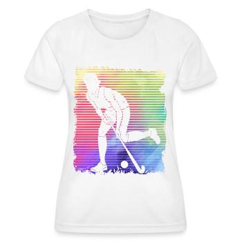 Feld Hockey - Frauen Funktions-T-Shirt - Weiß - Vorne - AI Model Female 172 dark (172cm)