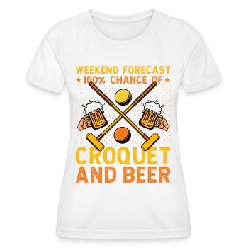 Weekend forecast 100% Chance Croquet and Beer - Frauen Funktions-T-Shirt - Weiß - Vorne - AI Model Female 172 dark (172cm)