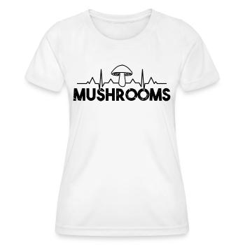Mushrooms Heartbeat Vintage - Women's Functional T-Shirt - white - Front - AI Model Female 172 dark (172cm)