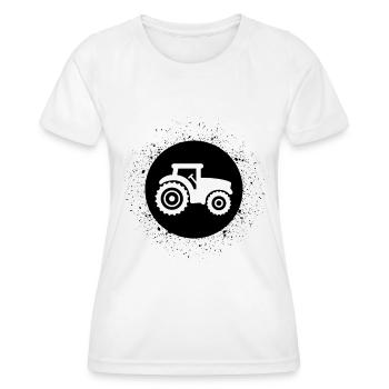 Kreis mit Spritzen und Traktor - - Frauen Funktions-T-Shirt - Weiß - Vorne - AI Model Female 172 dark (172cm)