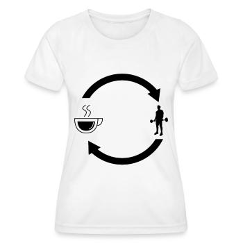 Flèches de chargement de café et fitness - - T-shirt sport Femme - blanc - Devant - AI Model Female 172 dark (172cm)