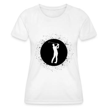 Cercle avec éclaboussures et golf - - T-shirt sport Femme - blanc - Devant - AI Model Female 172 dark (172cm)