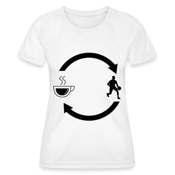 Coffee Invite Arrows and Basketball 1 - - Women's Functional T-Shirt - white - Front - AI Model Female 172 dark (172cm)