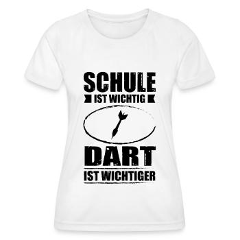 SCHULE IST WICHTIG DART IST WICHTIGER - - Frauen Funktions-T-Shirt - Weiß - Vorne - AI Model Female 172 dark (172cm)