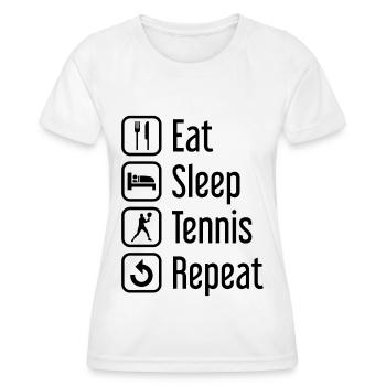 Eat Sleep Tennis Replay - - Women's Functional T-Shirt - white - Front - AI Model Female 172 dark (172cm)