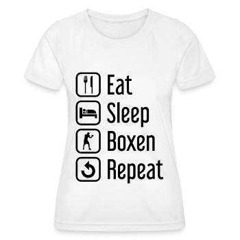 Essen Sie Schlafboxen - - Frauen Funktions-T-Shirt - Weiß - Vorne - AI Model Female 172 dark (172cm)