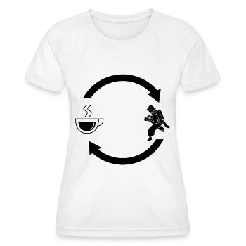 Coffee load arrows and fire brigade - - Women's Functional T-Shirt - white - Front - AI Model Female 172 dark (172cm)