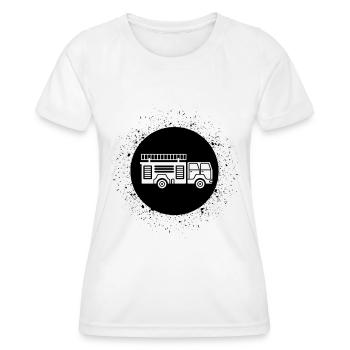 Circle with Splash and Fire Brigader - (2) - Women's Functional T-Shirt - white - Front - AI Model Female 172 dark (172cm)