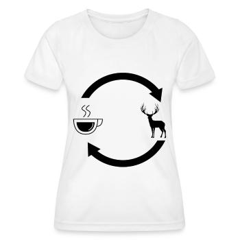 Kaffee laden Pfeile und Jagd 2 - - Frauen Funktions-T-Shirt - Weiß - Vorne - AI Model Female 172 dark (172cm)