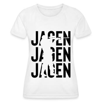 Jagen - - Frauen Funktions-T-Shirt - Weiß - Vorne - AI Model Female 172 dark (172cm)