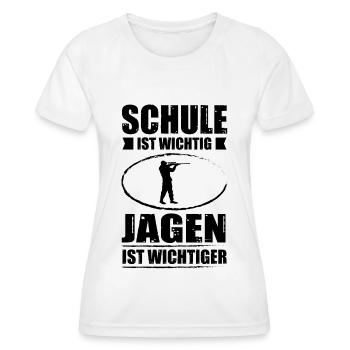 SCHULE IST WICHTIG JAGEN IST WICHTIGER - - Frauen Funktions-T-Shirt - Weiß - Vorne - AI Model Female 172 dark (172cm)