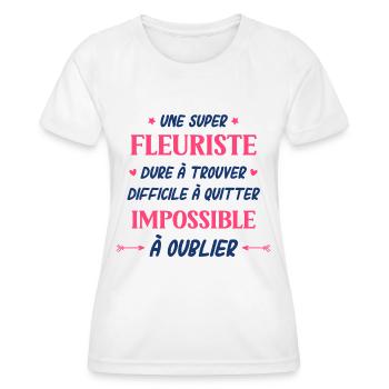 Une super fleuriste - T-shirt sport Femme - blanc - Devant - AI Model Female 172 dark (172cm)