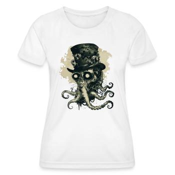 Steampunk Kraken - Frauen Funktions-T-Shirt - Weiß - Vorne - AI Model Female 172 dark (172cm)