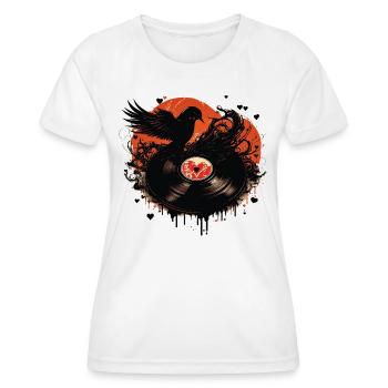 Vinyl Records Love - Women's Functional T-Shirt - white - Front - AI Model Female 172 dark (172cm)