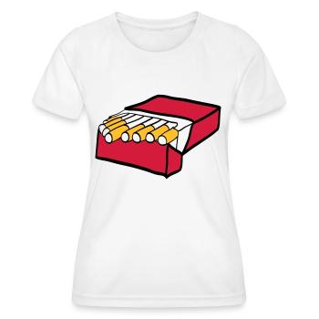 Zigaretten - Frauen Funktions-T-Shirt - Weiß - Vorne - AI Model Female 172 dark (172cm)