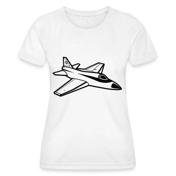 Avion de chasse - T-shirt sport Femme - blanc - Devant - AI Model Female 172 dark (172cm)