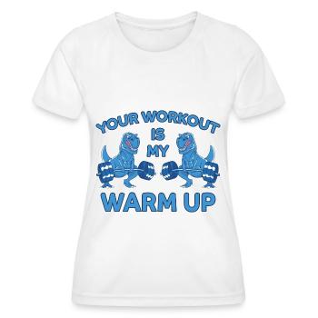 Entraînement Échauffement T-Rex Dinosaur Fitness Cadeau - T-shirt sport Femme - blanc - Devant - AI Model Female 172 dark (172cm)