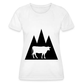 Triangle mountain and cow - - Women's Functional T-Shirt - white - Front - AI Model Female 172 dark (172cm)