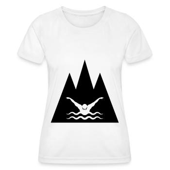 Triangle Mountain and Swimming - - Women's Functional T-Shirt - white - Front - AI Model Female 172 dark (172cm)