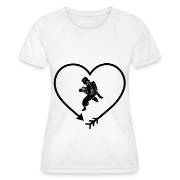 Arrow in Heartshape and Fire Brigade - - Women's Functional T-Shirt - white - Front - AI Model Female 172 dark (172cm)