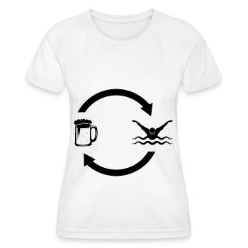Beer load arrows and swimming - - Women's Functional T-Shirt - white - Front - AI Model Female 172 dark (172cm)