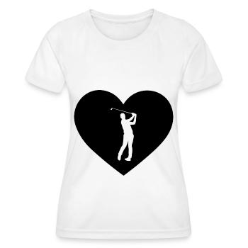 Cœur 1 et Golf - - T-shirt sport Femme - blanc - Devant - AI Model Female 172 dark (172cm)