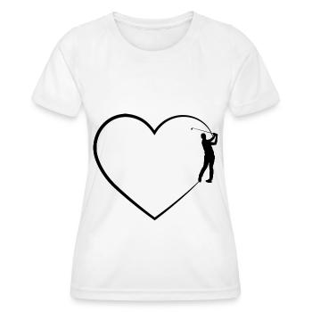 Heart 2 and Golf - - Women's Functional T-Shirt - white - Front - AI Model Female 172 dark (172cm)